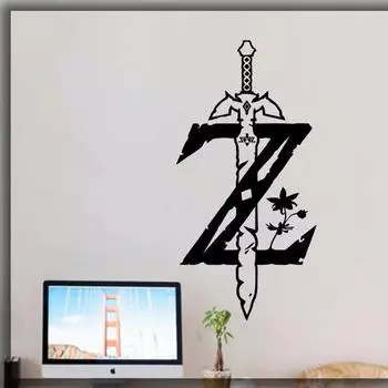 Легенда о Наклейка на стену, игровая комната геймера, домашняя художественная наклейка, Настенный декор, наклейки для видеоигр, декор комнаты для подростков, наклейка G533 42x21cm