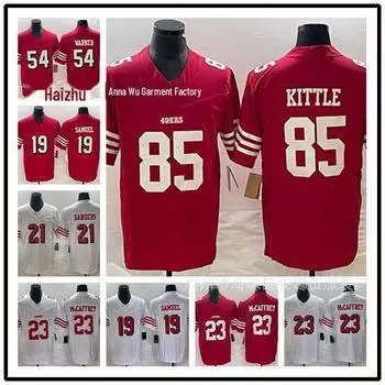 Легендарная футбольная майка третьего поколения «49ers» 2023 года — Киттл №85, Боза №97, Сэмюэл №19 S