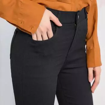 Леггинсы больших размеров M-6XL для женщин, брюки-карандаш, модные брюки на пуговицах, тонкие колготки, брюки M чёрный