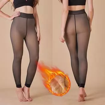 Леггинсы большого размера, пропускающие искусственную плоть, для осени и зимы, а также утолщенные брюки с девятью точками, пропускающие кожу, черного цвета из бархата. M