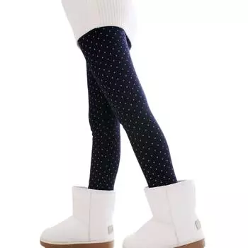 Леггинсы для девочек, плотные теплые леггинсы в горошек, детские плюшевые леггинсы, детские мягкие леггинсы 120