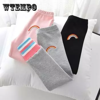 Леггинсы для девочек. Весенние и осенние детские брюки. Брюки. Верхняя одежда. Колготки. Эластичные брюки. Повседневные брюки. 130 розовый