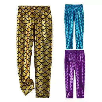 Леггинсы для девочек, весна-лето, детские узкие брюки с эластичной резинкой на талии, детские блестящие брюки, брюки для девочек 100 небесно-голубой