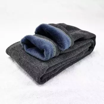 Леггинсы для девочек, зимние штаны, детские толстые бархатные брюки с флисом 100 серый