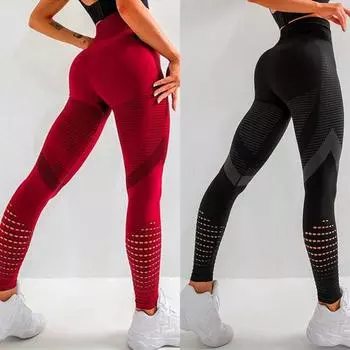Леггинсы для фитнеса для женщин, компрессионные колготки, бесшовные штаны для йоги с высокой талией, тренировочные брюки, спортивная спортивная одежда S роза розовый