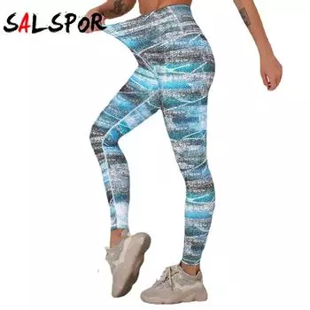 Леггинсы для фитнеса, леггинсы с эффектом пуш-ап, женские спортивные штаны с высокой талией для бега, тренажерный зал, женская одежда с принтом