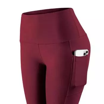 Леггинсы для йоги для тренировок с высокой талией, матовые карманы с начесом, облегающие женские спортивные брюки для фитнеса, брюки, однотонные S темно-серого