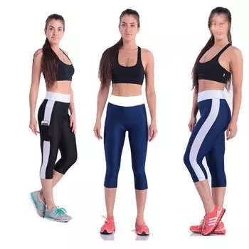 Леггинсы для йоги с высокой талией и контрастной строчкой в европейском и американском стиле с боковым карманом L