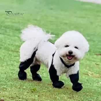 Леггинсы для собак, регулируемая защита для лап собак, водонепроницаемая обувь с подтяжками, нескользящие ботинки для собак зимой, снегом, дождем, походами XS чёрный