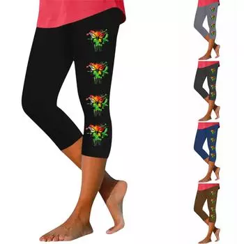 Леггинсы для женщин, хлопок, стрейч, с высокой талией, женские капри на лето, наряд на июнь L чёрный