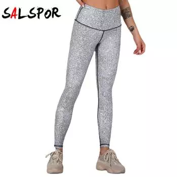 Леггинсы для женщин, женские брюки с принтом, эластичные тонкие дышащие леггинсы с высокой талией и бедрами