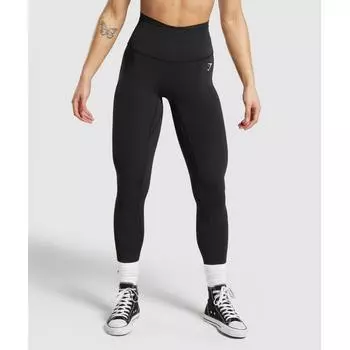 Леггинсы GYMSHARK с сетчатым поясом, черные B6A9B BB2J XS