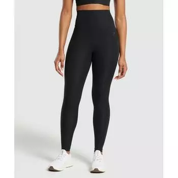 Леггинсы GYMSHARK в рубчик, черные B8A9O BB2J