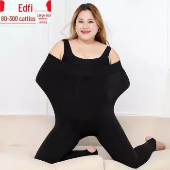 Леггинсы из бархата и хлопка Extra Large Plus - узкие цельные брюки для женщин больших размеров XL (100-180 jin) темно-серого