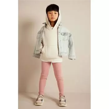 Леггинсы из джерси HM в рубчик пыльно-розового цвета