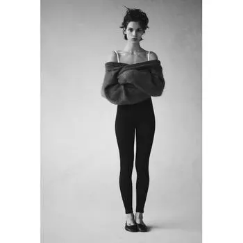 Леггинсы из хлопкового джерси HM черного цвета