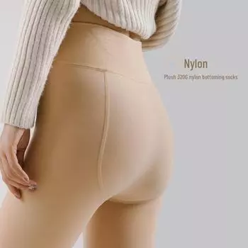 Леггинсы из нейлона телесного цвета плотностью 320 г для осени и зимы - плюс бархатные утолщенные носки для голых ног one size suitable for 95~140 catties