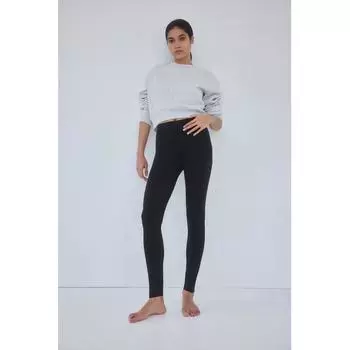 Леггинсы из смеси хлопка HM черного цвета