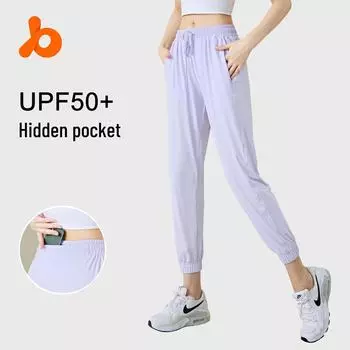 Леггинсы Juyitang Nude Yoga Drawstring - дышащие, свободные, повседневные штаны для фитнеса S светло-фиолетовый