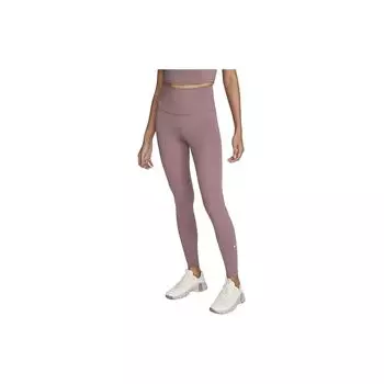 Леггинсы Nike One с высокой талией, быстросохнущие, компрессионные, женские, цвет: дымчато-серый, фиолетово-красный DM7279-208 L