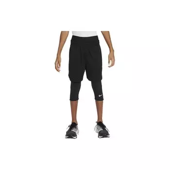 Леггинсы прямого кроя средней посадки Nike Pro Dri-FIT Solid, детские леггинсы черного цвета FJ6819-010 M