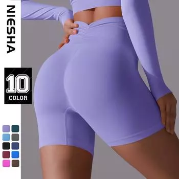 Леггинсы с высокой талией Tummy Tummy, дышащие, эластичные, персиковые, с защитой от скорости, для йоги, женские S