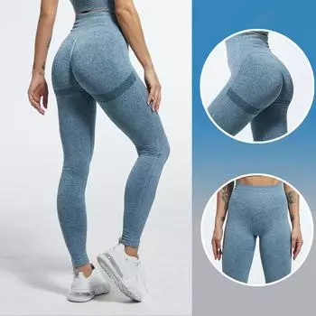 Леггинсы с высокой талией, женские бесшовные леггинсы с высокой талией для фитнеса и фитнеса, тренажерный зал S оранжевый