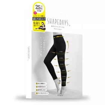 Леггинсы Shape Days Compression Slim 3 80 Denier Compression Leggings Plain Made in Japan Graduated Compression Leg Slimming Lower Body Diet Swinging
