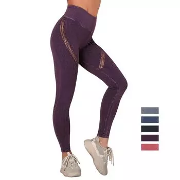 Леггинсы женские с высокой талией, дышащие леггинсы с эффектом пуш-ап, спортивные штаны для занятий спортом, фитнесом, бегом, йогой S темно-синий