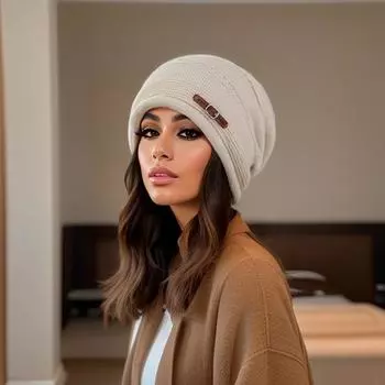 Легкая эластичная шерстяная вязаная шапка свободного покроя, сезонный аксессуар для Хэллоуина на осень и зиму, подходит как мужчинам, так и женщинам. 1pcs хаки