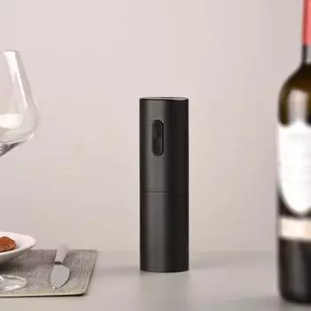 Легкая электрическая открывалка для вина, работающая на батарейках, быстрое и легкое удаление пробки, идеально подходит для любителей вина чёрный