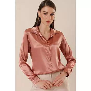 Легкая атласная рубашка