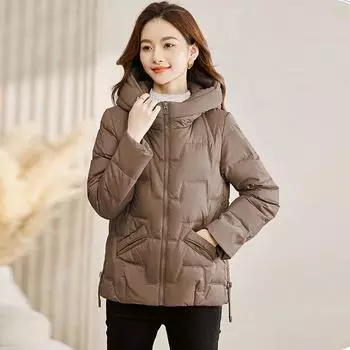 Легкая белая куртка-пуховик для женщин 2024 года, зимняя, ретро, литературный бриллиант, теплое модное маленькое пальто L красный