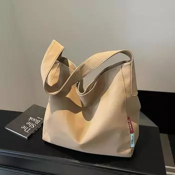 Легкая большая вместительная сумка-тоут для женщин, сумка через плечо для поездок на работу хаки