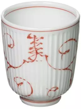 Легкая чайная чашка Saikaitoki Hasami Ware с арабесковым узором и виноградом, красная, пригодна для использования в микроволновой печи, можно мыть в посудомоечной машине, сделано в Японии 60290 (Маленький)