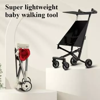 Легкая детская коляска с капюшоном, легко складывается одной рукой, портативная, компактная и легкая коляска для малышей и младенцев, противоскользящая фиолетовый