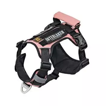 Легкая двухцветная шлейка для собак Need the Pet Interlaken Slim 2.0 с передним крючком, черный + розовый