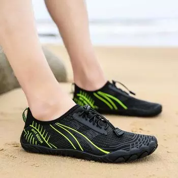 Легкая дышащая мужская обувь Aqua, быстросохнущая женская обувь для плавания на берегу моря, кроссовки для серфинга, нескользящая эластичная парная обувь для прогулок на открытом воздухе, пеших прогулок, путешествий EU:35 синий