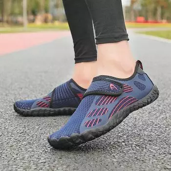 Легкая дышащая мужская обувь для водных видов спорта, быстросохнущая обувь для водных видов спорта, удобные забродные кроссовки без шнуровки для прогулок по пляжу, плюс 40 синий