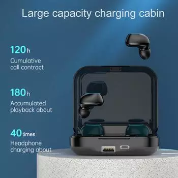 Легкая гарнитура M22, перезаряжаемая, с низким энергопотреблением, мощный бас чёрный