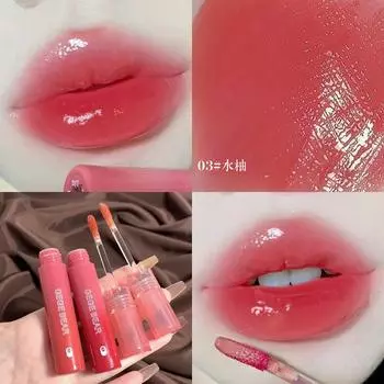 Легкая глазурь для губ, зеркальная водная легкая увлажняющая цветная стеклянная губная помада, доступная студенческая блестящая помада для губ