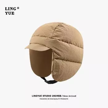 Легкая хлопковая шапка для женщин, зимняя, ветрозащитная, защита ушей, теплая, для занятий спортом на открытом воздухе, для велоспорта, лыжная шапка Adjustable (54-60cm) бежевый