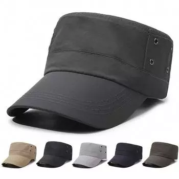 Легкая и быстросохнущая кепка от солнца, мужская летняя уличная солнцезащитная шляпа, повседневная дышащая шляпа с плоским верхом Adjustable тёмно-синий