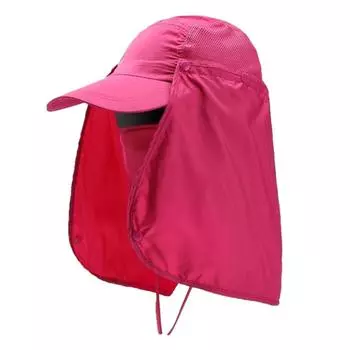 Легкая и дышащая летняя шляпа регулируемого размера для активного отдыха на открытом воздухе с отворотом на шею и лицо темно-синий