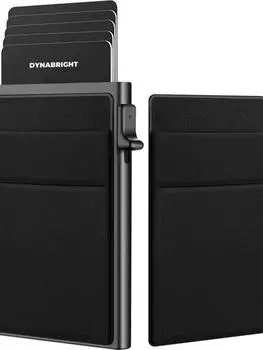 Легкая и тонкая металлическая сумка для карточек, автоматический выдвижной зажим из алюминиевого сплава для мужчин, чехол для удостоверения личности, маленький и компактный, несколько отделений для карточек для женщин s чёрный