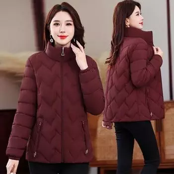 Легкая и тонкая одежда на хлопчатобумажной подкладке для людей среднего и пожилого возраста, короткая новая водонепроницаемая одежда на хлопчатобумажной подкладке из иностранного газа, куртка большого размера для матерей, XL чёрный