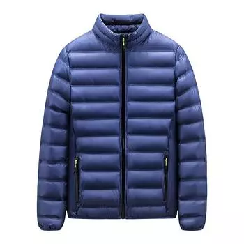 Легкая и тонкая зимняя мужская одежда с хлопковой подкладкой Модная мужская одежда Теплая одежда с хлопковой подкладкой Зимняя одежда Короткая мужская куртка M чёрный