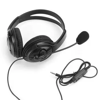 Легкая игровая гарнитура для компьютера, мобильного телефона, ABS, подвижная катушка, 3,5 мм, наушники для PS4, черная, с белой коробкой Black with White Box Packaging