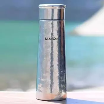 Легкая изолированная бутылка для воды Pure Ti 300 мл, небольшой металлический термос, двухслойная бутылка для воды для серебряный