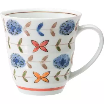 Легкая керамическая кружка Hasami Ware Issei объемом 275 мл, цвет сине-красный, произведена в Японии, 20422, прибл. красный